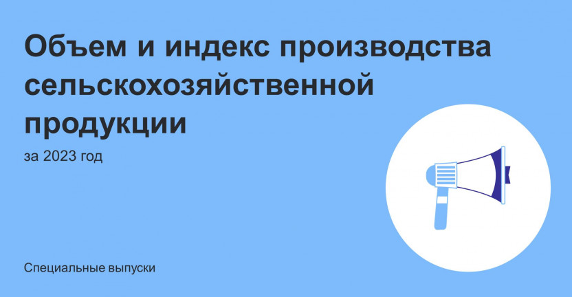 Объем и индекс производства сельскохозяйственной продукции за 2023 год